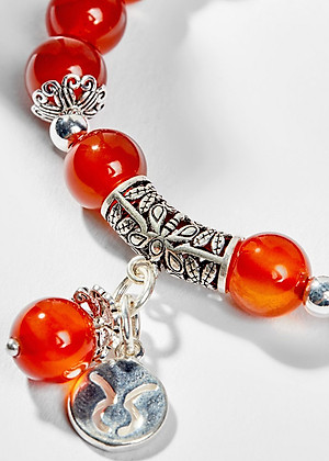 Đá mã não phối charm bạc
